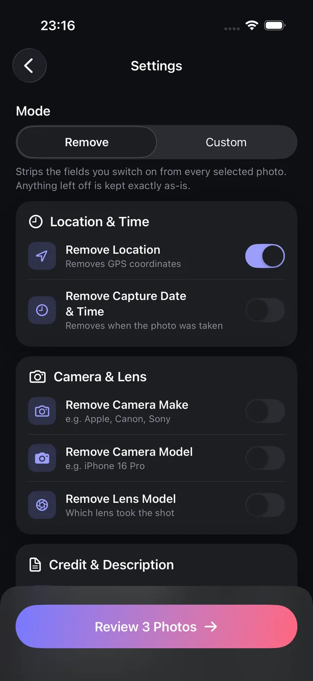 Buramkan Wajah dan Metadata di OptiPixel